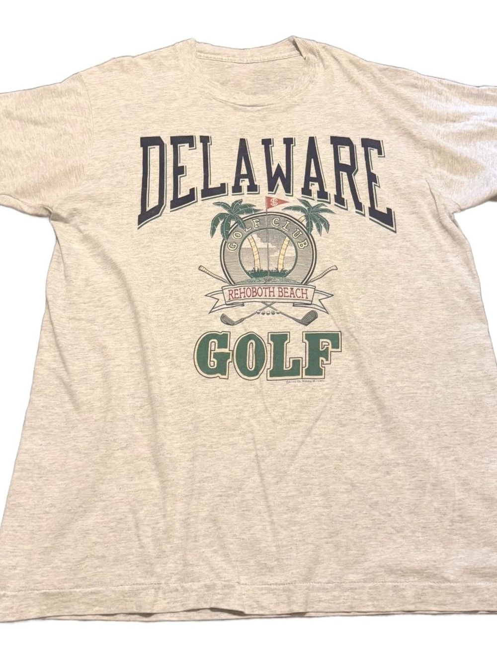 Vintage Single Stitch XL Delaware Golf Rehoboth Beach Gray Graphic T Shirt